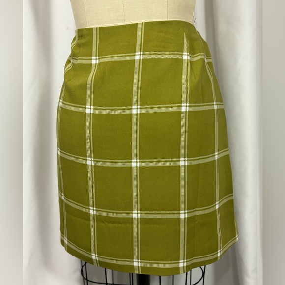 ModCloth Green Tartan Plaid 90s Y2K Wrap Skirt  8 Medium NWT - Picture 4 of 7
